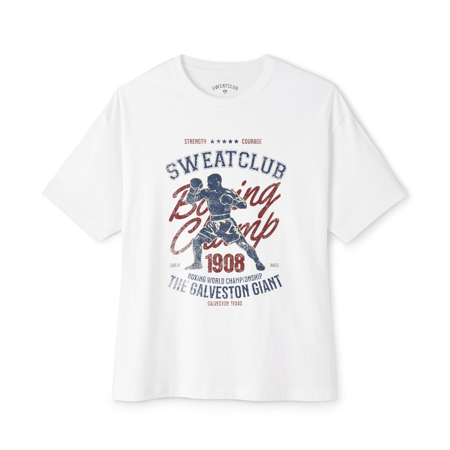 Vintage Galveston Giant 1908  Oversized Boxy Tee - White