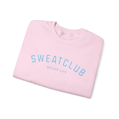 SweatClub Active Life Heavy Blend™ Crewneck Sweatshirt - Sky Blue & Pink